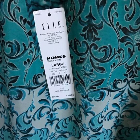 Elle blouse Top Sleeveless Ruffles Blouse green SZ Large New With Tags - Picture 4 of 5